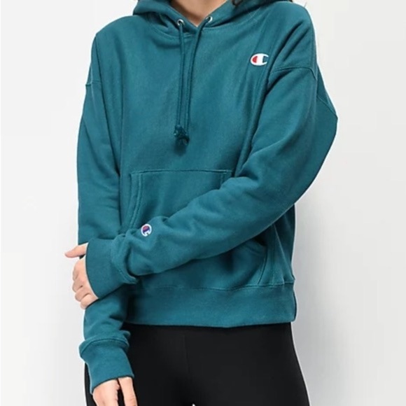 Champion Tops - Champion Reverse Weave Teal Green Hoodie